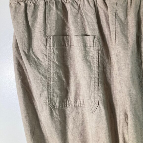 Womens Lane Bryant Wide‎ Leg Mid Rise Linen Blend Pants Tan 26 NWD - Picture 5 of 10
